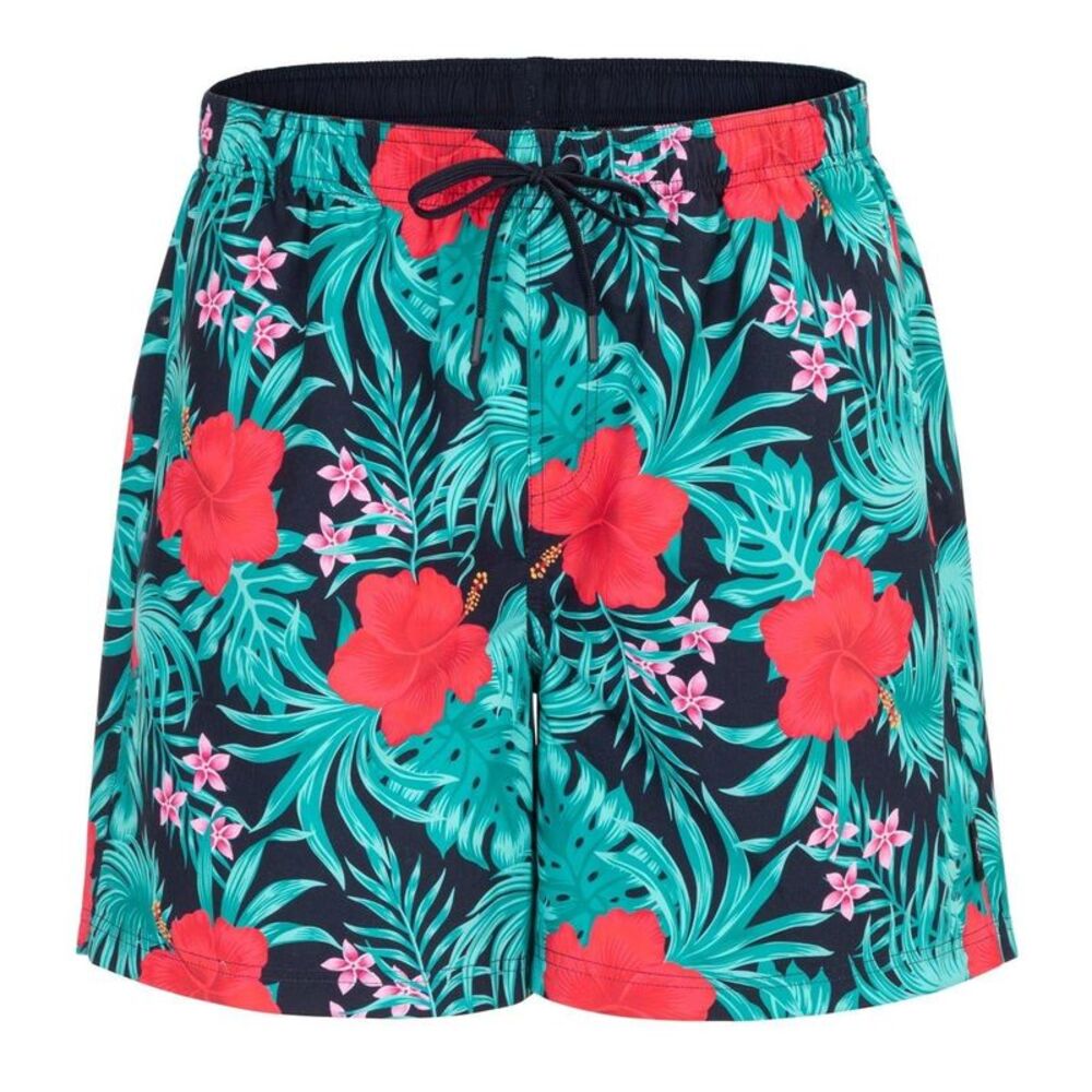 Hot Tuna Mens Tropical Floral Swim Shorts / Mulberry